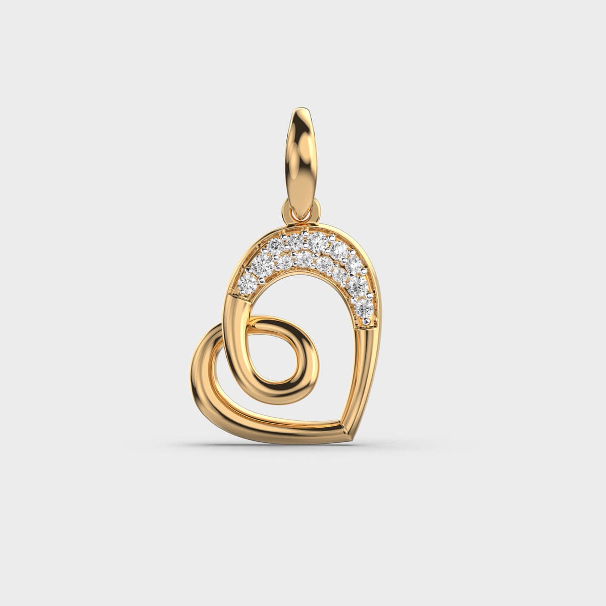 Twisted Heart Diamond Pendant (Without Chain)