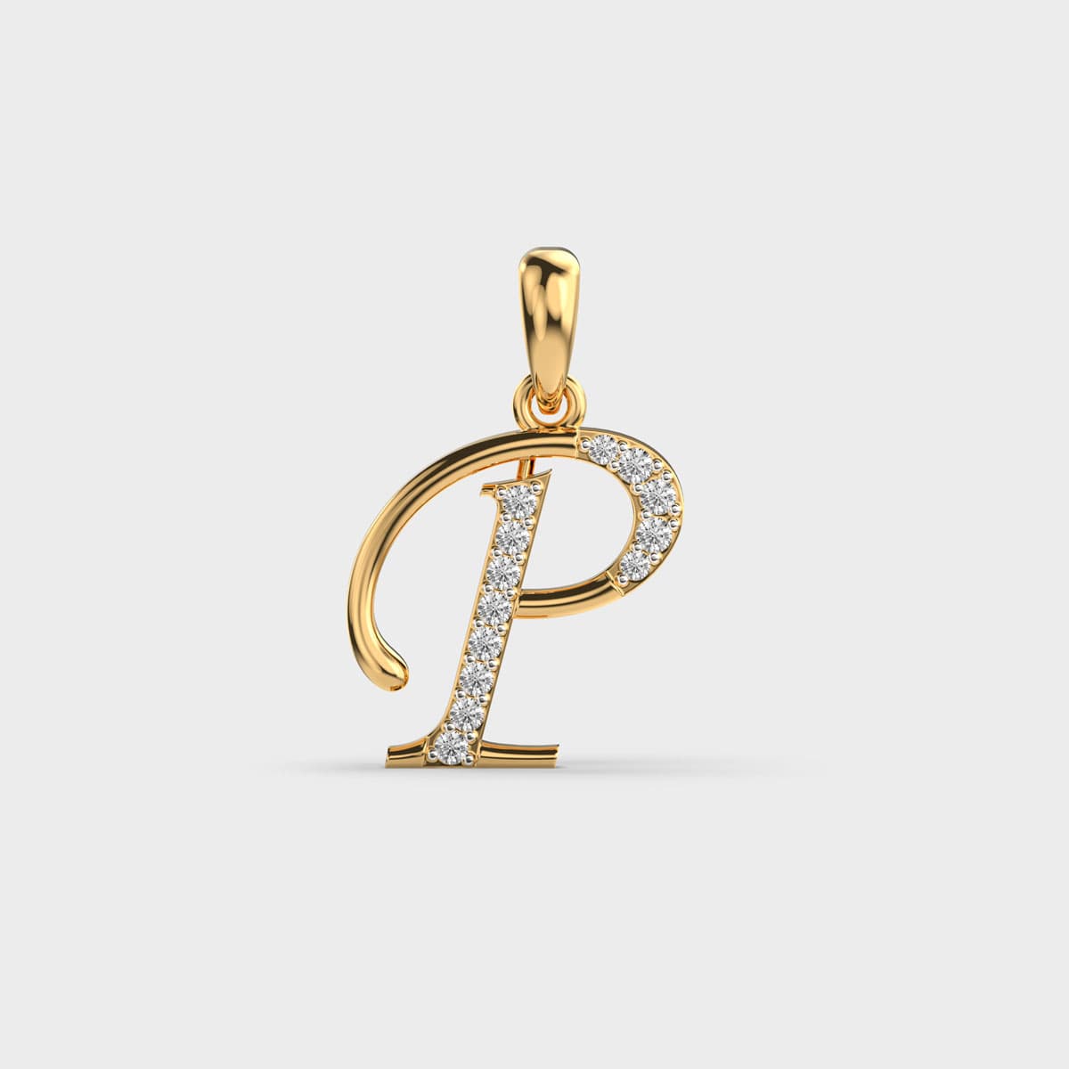 Precious P Name Diamond Pendant (Without Chain)