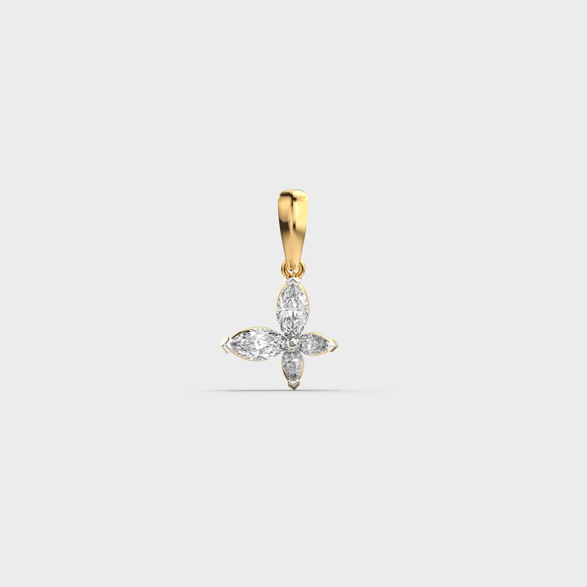 Gleaming Petunia Diamond Pendant (Without Chain)