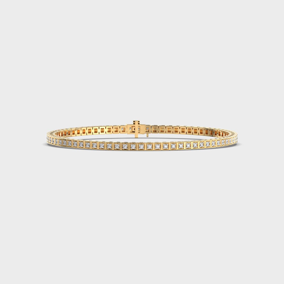 Square Frame Tennis Diamond Bracelet