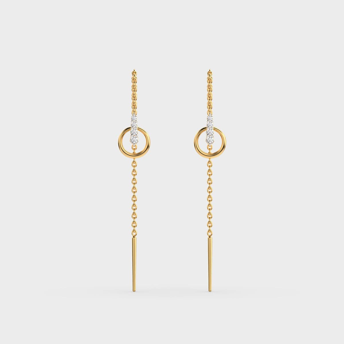 Circular Elegance Diamond Sui Dhaga Earrings